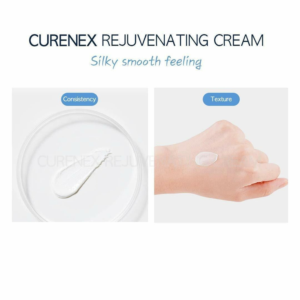 Skincare cream texture on a swab and applied to hand