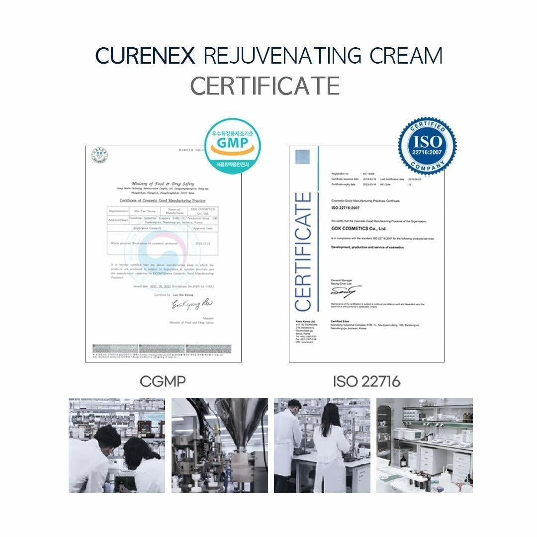 Skincare certificate documents with GMP and ISO seals