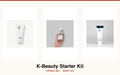 K-Beauty 3-piece skincare starter kit with cleanser tube and serum dropper bottle