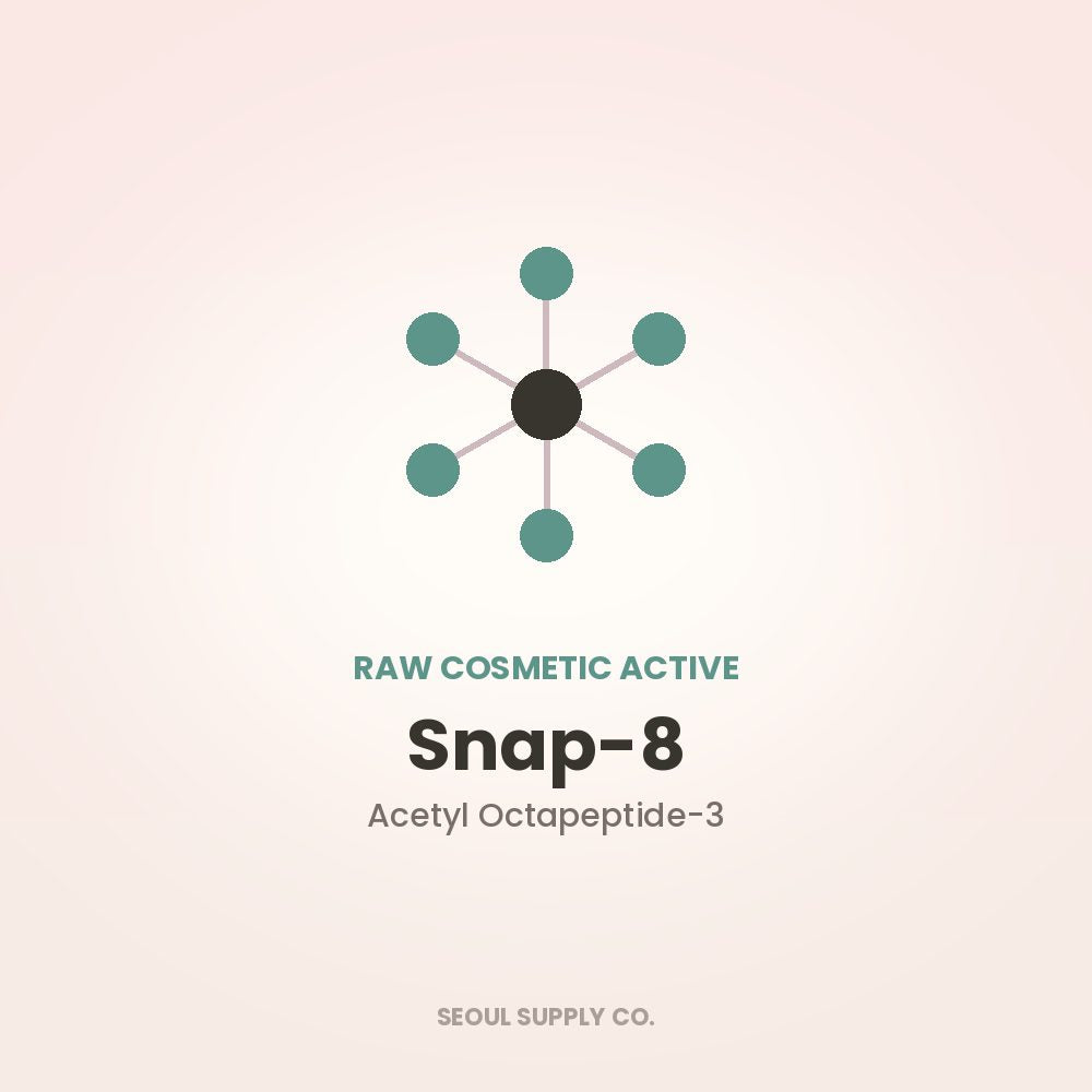 Cosmetic active peptide powder label: Snap-8 Acetyl Octapeptide-3